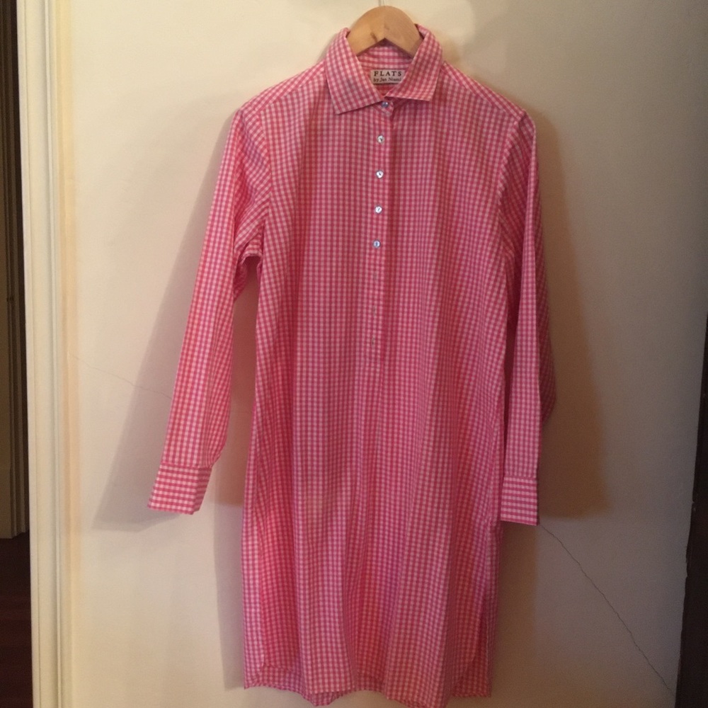 New Pink Gingham Cotton Tunic